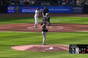 Christian Yelich écrase un coup d'envoi de 3 points alors que les Brewers prennent les devants et ont marqué 6 points au 8e !