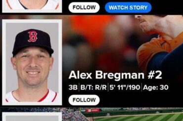 La taille indiquée d'Alex Bregman a diminué d'un pouce chaque année depuis 2024