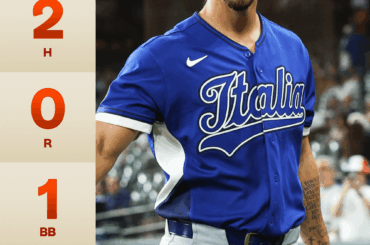 Michael Lorenzen, de l'équipe italienne, présente une Classique mondiale de baseball en pleine lumière.