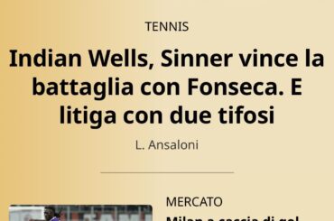 La victoire de l'Italie contre les États-Unis est le troisième article de la Gazzetta della sport italienne.