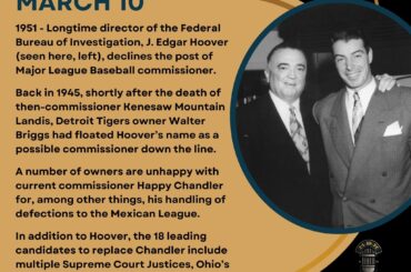 En ce jour de l’histoire du baseball – le 10 mars