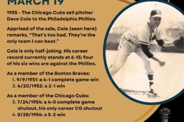 En ce jour de l'histoire du baseball - le 19 mars