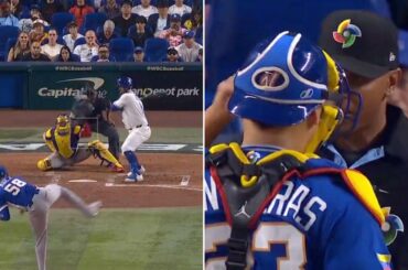 L'arbitre de la World Baseball Classic touché au visage par un lancer à 98 mph
