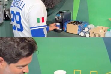 L'équipe d'Italie s'est assurée d'avoir une machine à expresso dans l'abri