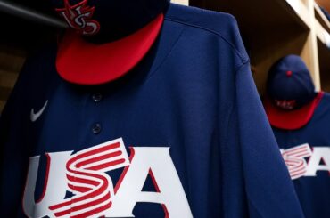 Le vestiaire de l'équipe américaine est préparé avant l'arrivée de l'équipe. (@usabaseball)