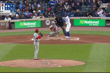 (Point culminant) Dansby Swanson avec un home run de 424 pieds en 3 points !