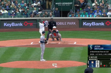 Josh Naylor efface son 2e Home Run du match pour porter le score à 5-0 pour les Mariners