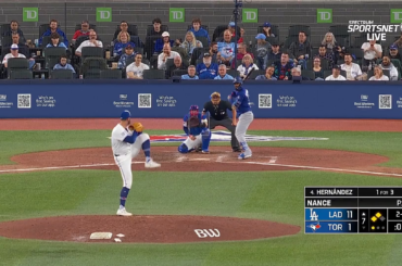 Un simple de 2 points de Teoscar Hernandez porte le score à 13-1 pour les Dodgers. C'est une soirée de 4 points produits pour lui jusqu'à présent.