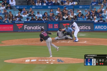 Gavin Williams parcourt la formation des Dodgers. Il est à 9 K en 5 manches !