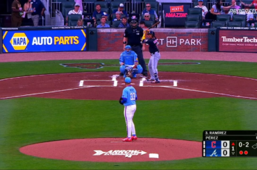 Jose Ramirez frappe un circuit en première manche contre les Braves, lui donnant un circuit contre les 29 autres équipes de la MLB de sa carrière !