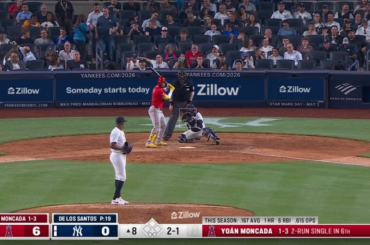 Yoan Moncada frappe le 5ème circuit solo des Angels de la soirée et cela porte le score à 7-0 !