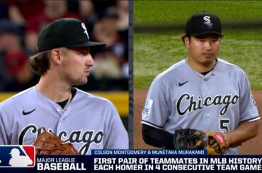 Munetaka Murakami et Colson Montgomery sont la première paire de coéquipiers de l'histoire de la MLB à réaliser chaque circuit lors de 4 matchs d'équipe consécutifs.