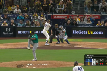 Les Padres marquent 5 points en 9e manche pour éliminer les Mariners, Jackson Merrill lance le poignard.