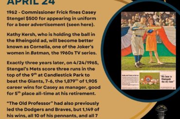 En ce jour de l'histoire du baseball - 24 avril