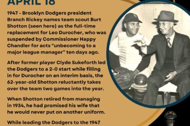 En ce jour de l'histoire du baseball - 18 avril