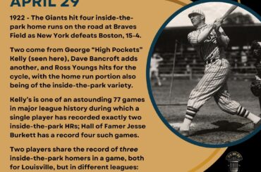 En ce jour de l'histoire du baseball - 29 avril