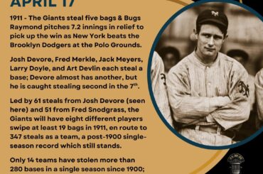 En ce jour de l’histoire du baseball – le 17 avril