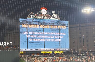 Camden Yards est à court de feux d'artifice pour tous les circuits