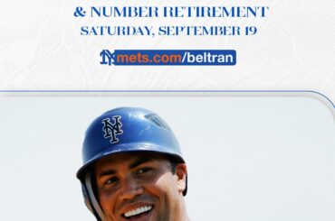 (Mets) 1️⃣5️⃣ | Le samedi 19 septembre, Carlos Beltrán sera intronisé au Temple de la renommée des Mets et verra son numéro 15 retiré.