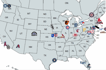 Carte MLB si les équipes étaient dans leurs villes d'origine