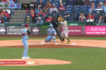 Athlétisme Shea Langeliers montre la force de son nouveau père contre les Phillies de Philadelphie
