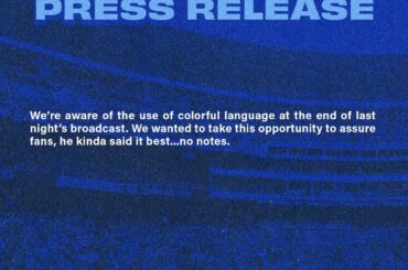 Les Royals ont publié une déclaration après l'interview d'après-match de Lucas Erceg après la victoire d'hier soir